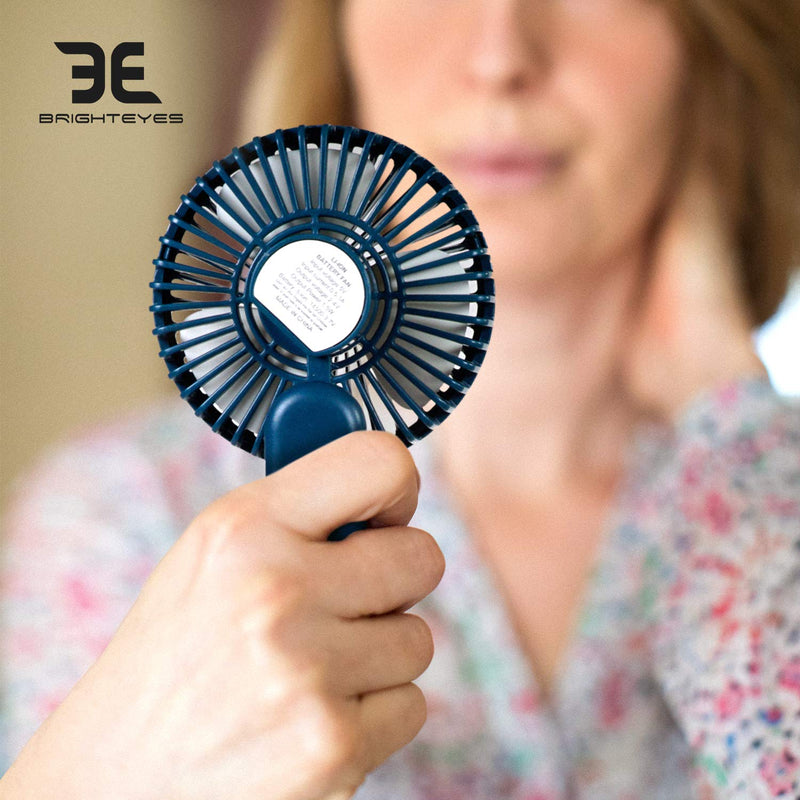 Bright Eyes - Micro USB RECHARGEABLE Mini Handheld Fan with Adjustable Handle (Pink) Pink