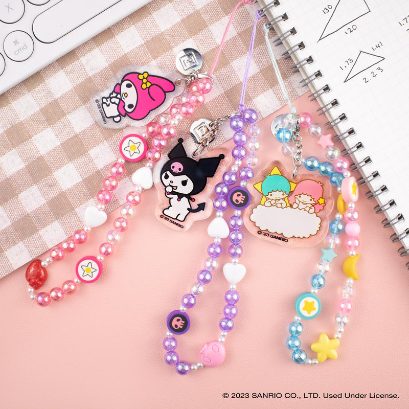 iFace Hello Kitty and Friends Beaded Wristlet Universal Phone Charm Strap - Cute Wrist Chain Lanyard Aesthetic Decor Strap for Cell Phone Camera Keys AirPods Keychains Cinnamoroll
