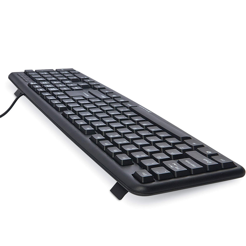 Verbatim Slimline Wired Keyboard and Mouse Combo, Optical Wired Mouse, Full-Size Keyboard, USB Plug-and-Play, Compatible with PC, Laptop - Frustration Free Packaging Black Wired Keyboard & Mouse