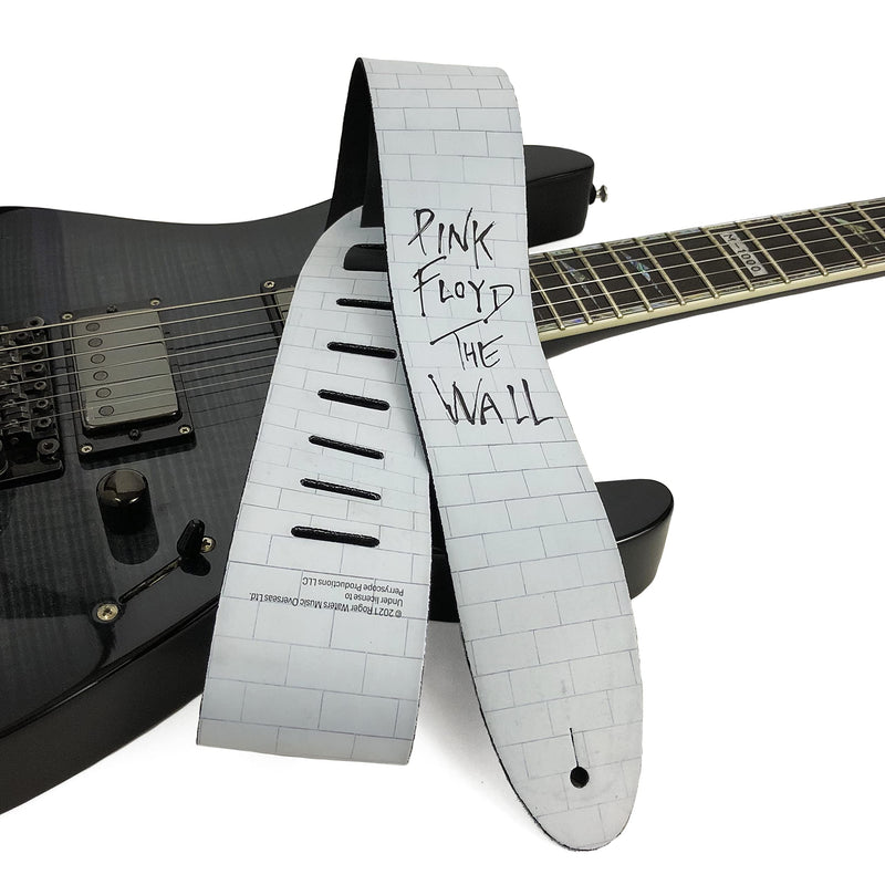Perri's Leathers Ltd. - Guitar Strap - Direct To Leather - Official Licensing PINK FLOYD - Adjustable - For Acoustic/Bass/Electric Guitars - Made in Canada (DTL25PF-11004) 56" White