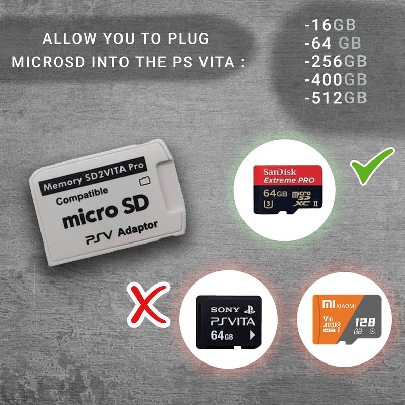 [AUSTRALIA] - Skywin SD2Vita PS Vita Memory Card Adapter Compatible with PS Vita 1000/2000 3.6 or HENkaku System (2 Pack) 2 Pack 