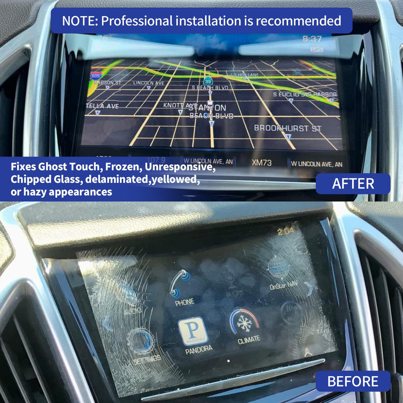 TsuperU Touch Screen Digitizer Replacement for Cadillac CUE ATS Escalade SRX XTS ELR CTS CTS-V Radio Screen 2013-2017 Touchscreen Ultra-Sensitive High-Definition OEM Navigation System with Trim Tool Digitizer(2013-2017)
