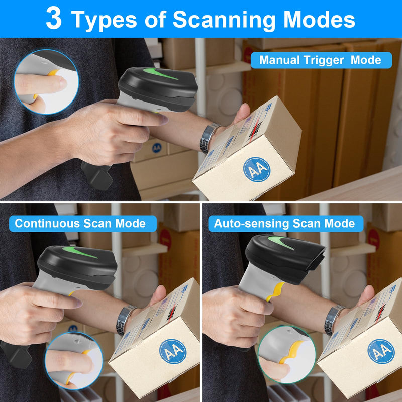 [AUSTRALIA] - Barcode Scanner Wireless, Onewscan 1D Barcode Reader with Stand, 2.4G Wireless & USB Wired Connection Plug and Play Handheld Bar Code Scanners 2203wh 