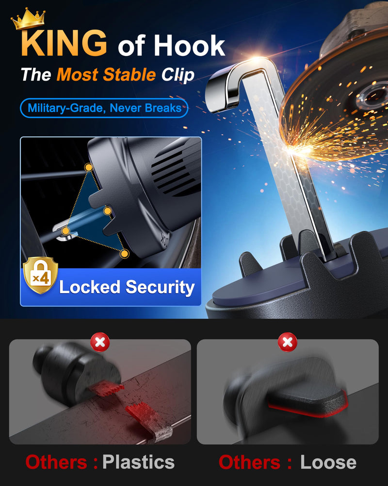 [True Military-Grade] 2026 New Upgraded Magnetic Car Mount Vent for MagSafe | 【Strongest Magnet & Metal Hook】Phone Holder Car for iPhone 17 16 15 14 13 Android【Patent & Safety Certs】, Non-Charging, Black