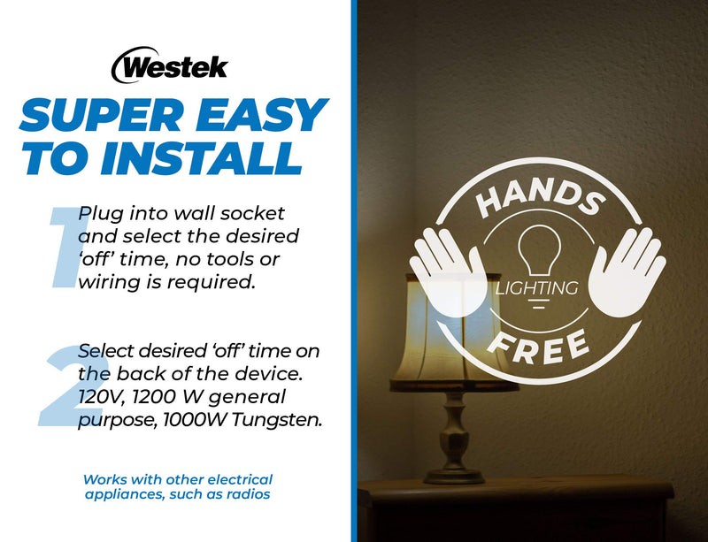 [AUSTRALIA] - Westek Plug In Motion Sensor Outlet Light Control, 2 Pack - Indoor Motion Sensor Device Activates Lights When Motion is Detected - Ideal for Dark Hallways - 25ft Range, 6 Foot Cord (MLC12BC-4) 