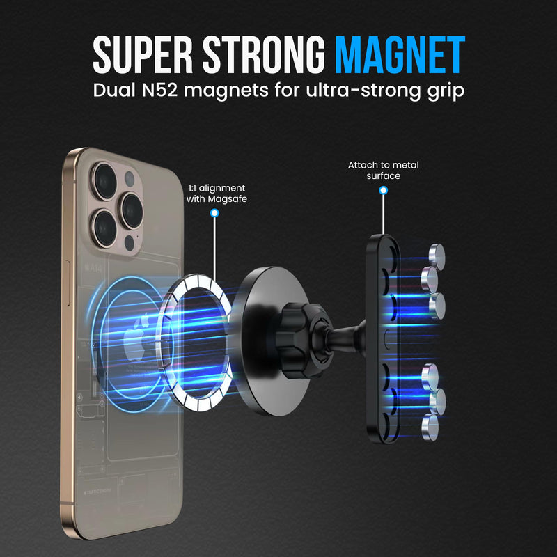 Magnetic Phone Holder for Gym with Dual-Sided N52 Super Magnets, Strong Magnetic Phone Mount for All Phones, Attaches to Metal Surfaces, Portable Gym Accessories for Men & Women, Secure Grip Magnet mount