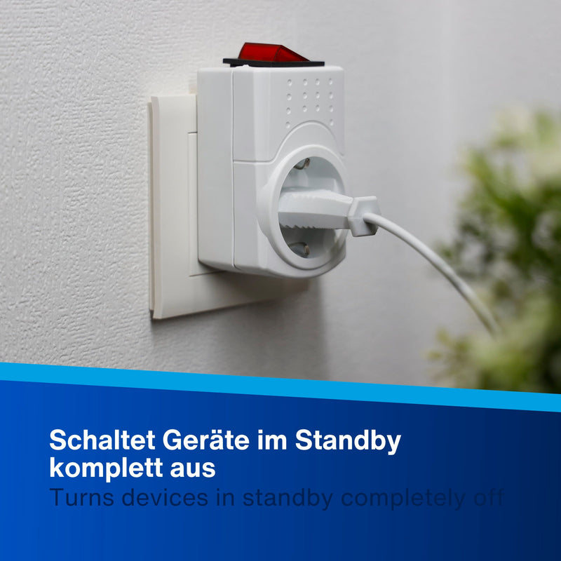 REV Socket adapter, switchable socket, transition plug, switchable socket max. 3500 W, white White 1