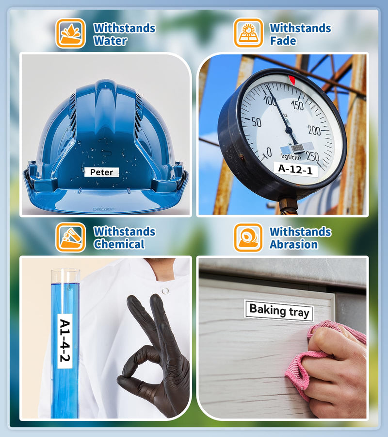 12mm 0.47 Laminated White Label Tape Relpacement for TZe-231 TZ-231 Brother Label Maker Tape, BZ Black on White Label Tape Compatible with Brother P Touch Label Maker PT-D210 PT-H110 PT-D220, 4 Pack