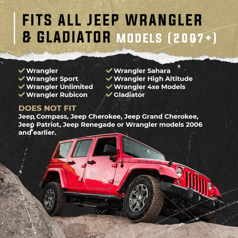 [AUSTRALIA] - RONIN FACTORY - 50 Cal Bullet Antenna for Jeep Wrangler Gladiator Sahara Rubicon, Jeep Wrangler Accessories, Jeep Gladiator Accessories, Replacement Radio Antenna (2007-2023 JK JL) Jeep Bullet Antenna 2007-2023 (Standard) 