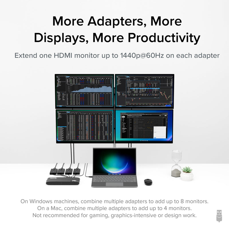 [AUSTRALIA] - Plugable USB C to HDMI Adapter, Universal Video Graphics Adapter for USB 3.0 and USB-C Macs and Windows, Extend an HDMI Monitor up to 1440p@60hz 