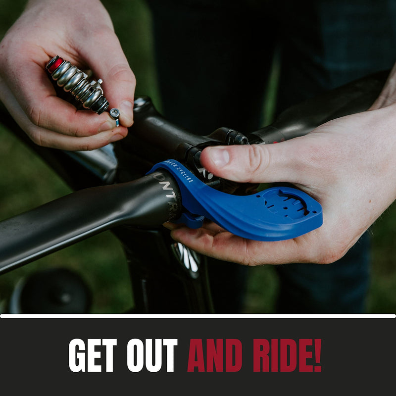 KOM Cycling Garmin Bike Mount with Carbon Finish from Garmin Edge Mount Designed for Garmin Edge 530 and Garmin 830 and Other Garmin Models Carbon Effect