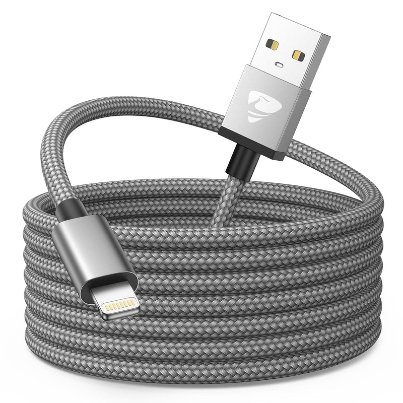 iPhone Charging Cable, Lightning Cable, 3M Charging Cable, iPhone Cable, MFi Certified iPhone Fast Charging Cable, Nylon Fast USB Lightning Cable for iPhone 14 13 12 11 Pro Max Mini XS XR X 8 7 6 6s 3 metres grey