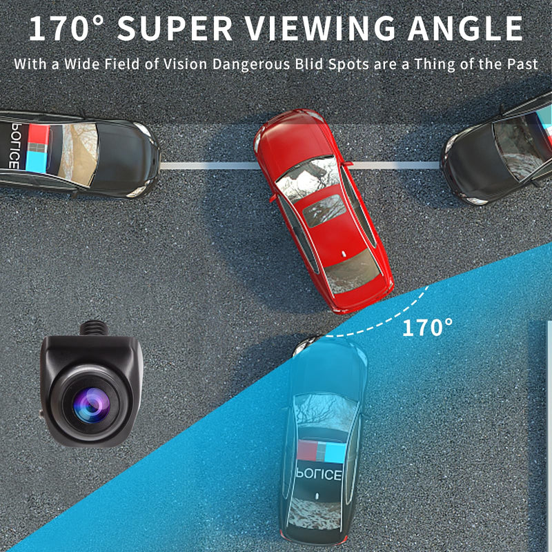 Car Backup Camera Monitor System Rear View Reverse Camera | Night Vision with DIY Guide Lines, Waterproof Reversing Cam for Cars Truck Off-Road SUV Van Jeep UTV 4.3 Inch Wired