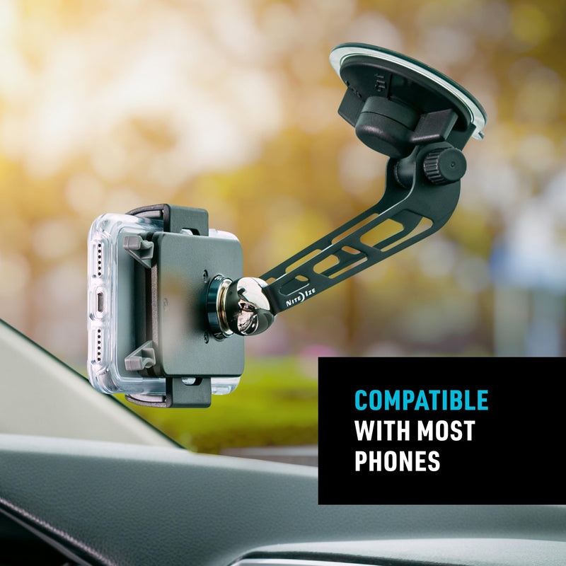 Nite IZE Steelie Squeeze Windshield Kit - Universal Windshield Magnetic Car Mount Holder