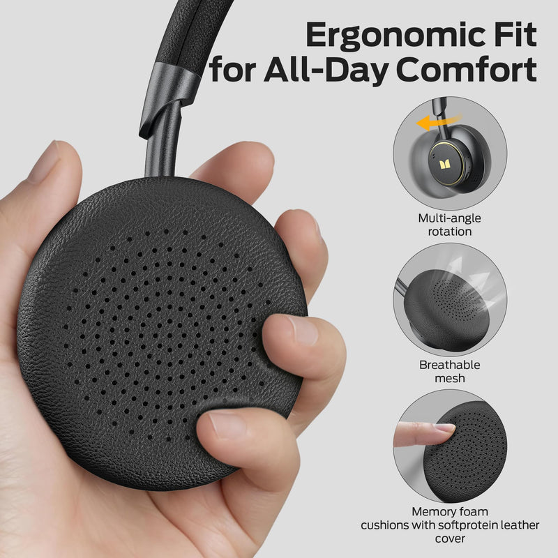 Monster N-Tune mini 02 Noise Cancelling Headphones, Over Ear Headphone Foldable Design, 50H Playtime Headphones Wireless, Bluetooth 6.0, Adjustable Lightweight and Comfortable for Travel