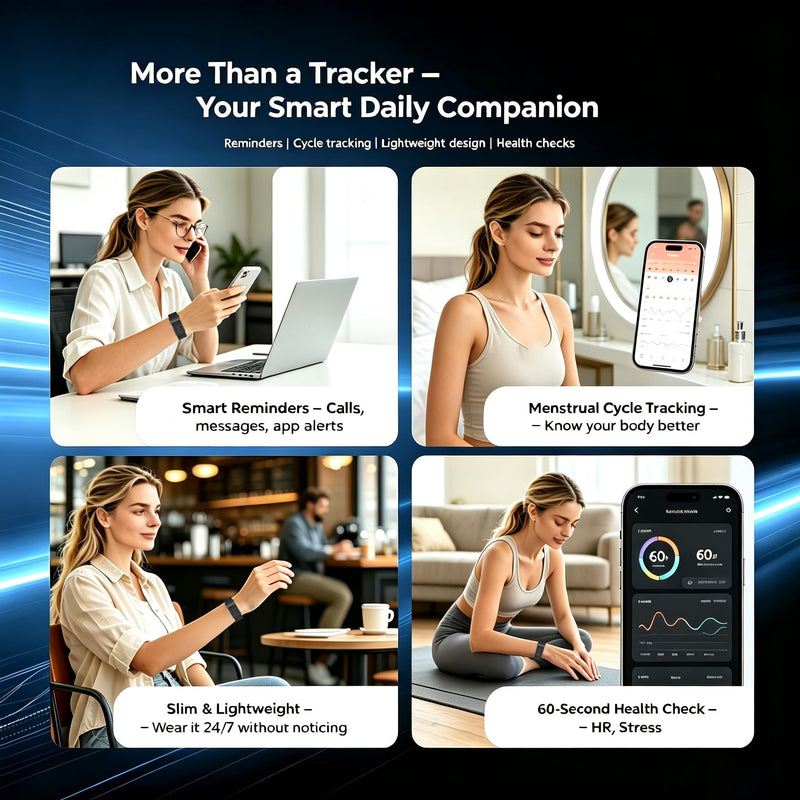 Screenless Smart Fitness Tracker 2 PCS Band Sports Heart Rate Sleep Monitor | Calorie Counter Pedometer Sport Modes Vibration Alarms Call Notification Reminder Remote Camera Activity Tracker gold