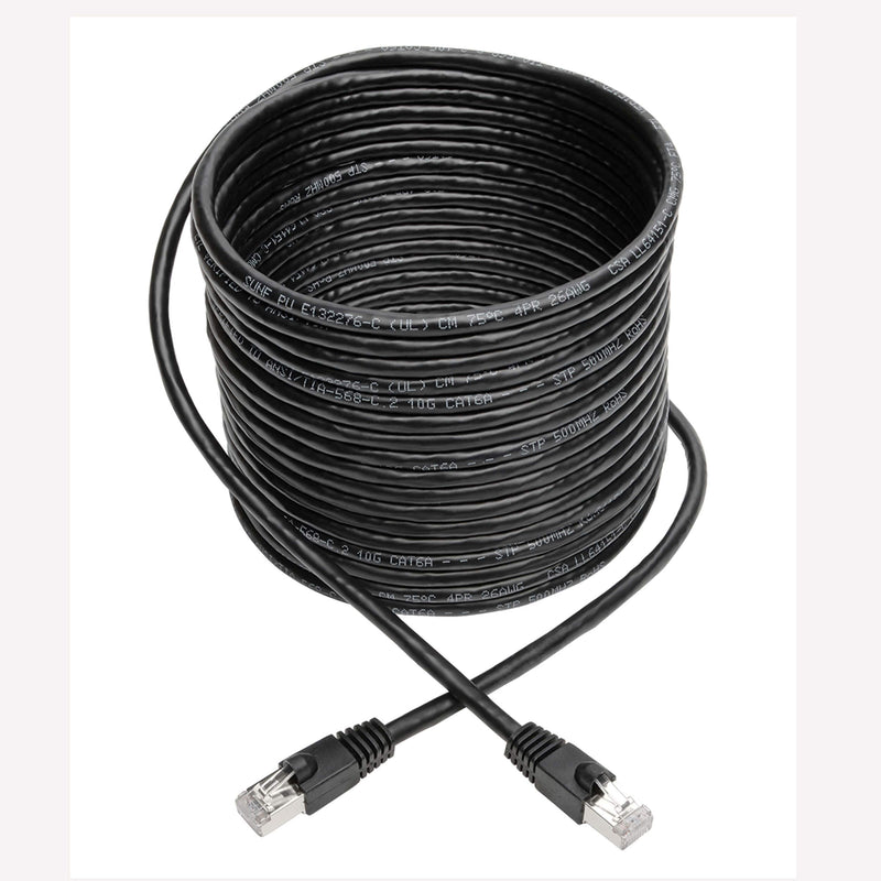 Tripp Lite Cat6a 10G Ethernet Cable, Snagless Molded STP Network Patch Cable (RJ45 M/M), Black, 35 Feet / 10.6 Meters, Manufacturer's Warranty (N262-035-BK)
