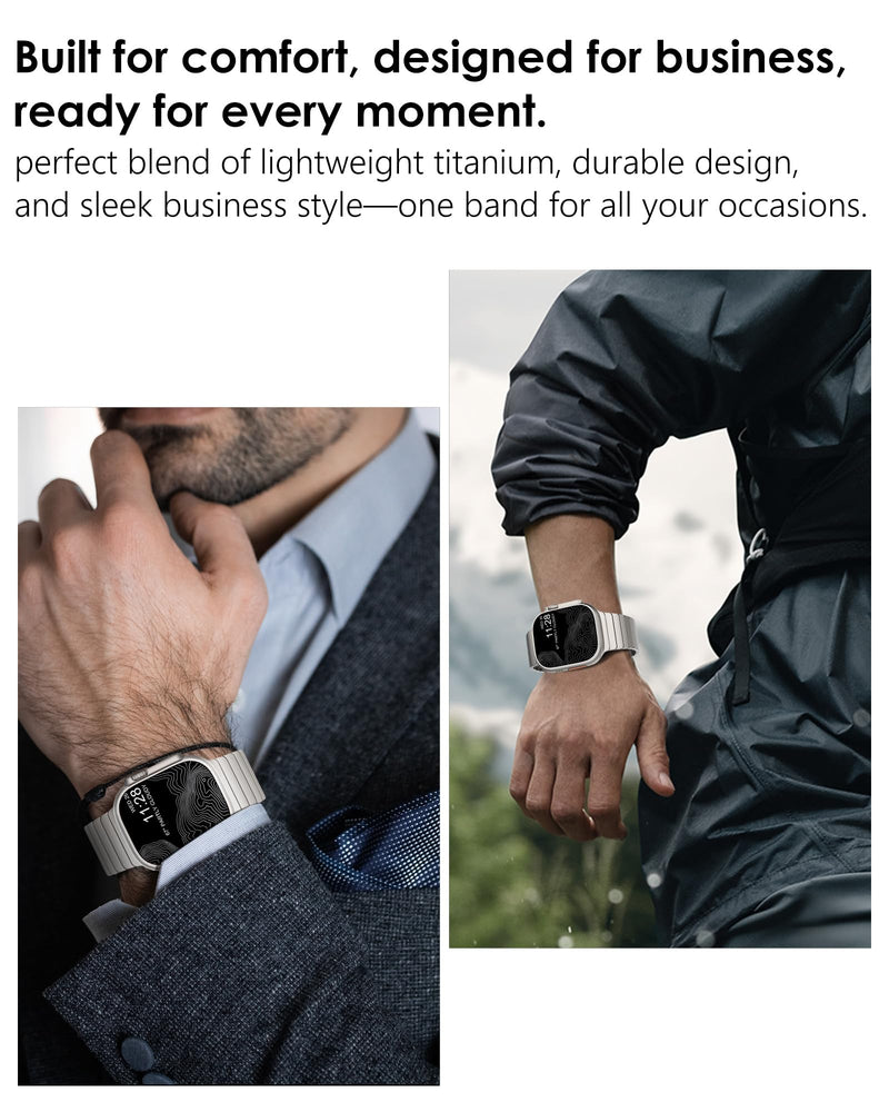 NewWays Titanium Link Bracelet Band for Apple Watch Ultra 3 2 1, Series3-11 | Premium Titanium, Lightweight Comfort, Exceptional Strength, Skin-Friendly, Built to Last Titanium Grade 2 42mm(Series 3)/44mm/45mm/46mm/49mm