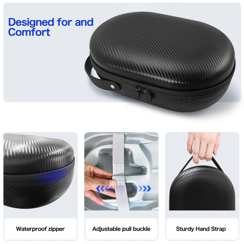 AWINNER Hard Carrying Case Compatible for Apple Vision Pro, Accessories VR Headset with Elite Strap, Ultra-Sleek Design for Travel (Carbon fibre) Carbon fibre