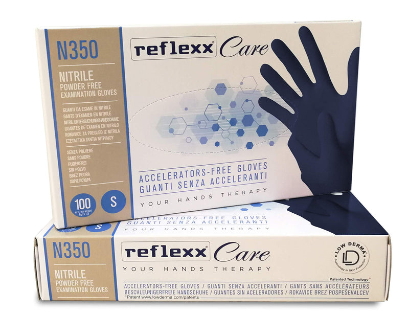 Reflexx N350/S Nitrile disposable glove, accelerator free., l