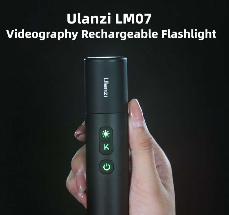 ULANZI LM07 LED Photography Flashlight, Handheld Videography Fill Light Spotlight 2000K-5500K-8000K Bi-Color Zoomable 2000mAh Rechargeable Portable Video Light for Photo, Video, Content Creation Bi Color
