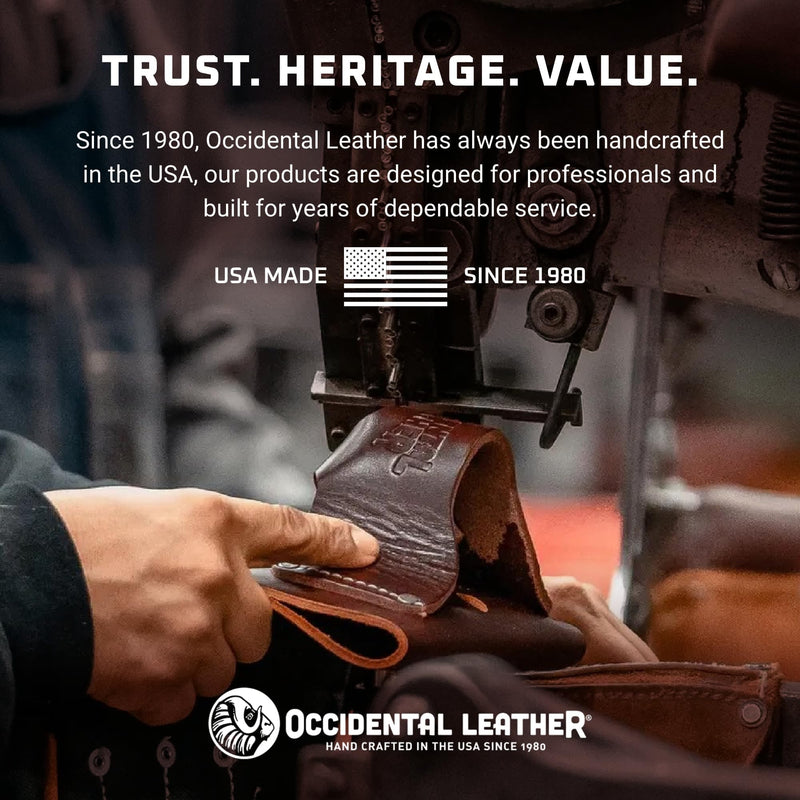 Occidental Leather Clip-On Leather Phone Holster - Large - Latigo Belting Leather - Heavy-Duty Spring Steel Belt Clip - Italian-Styled Drop Clasp - Made in USA