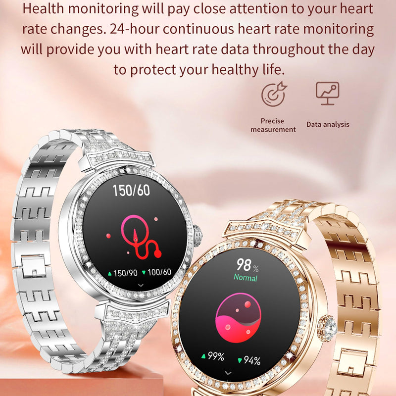 Smart Watch for Women, Answer/Make Call, 1.32'' AMOLED Fitness Trackers with Heart Rate//SpO2/Sleep Monitor, 130+ Sports Modes, IP68 Waterproof Smartwatch for iOS Android, 3 Watch Bands (Silver) Silver