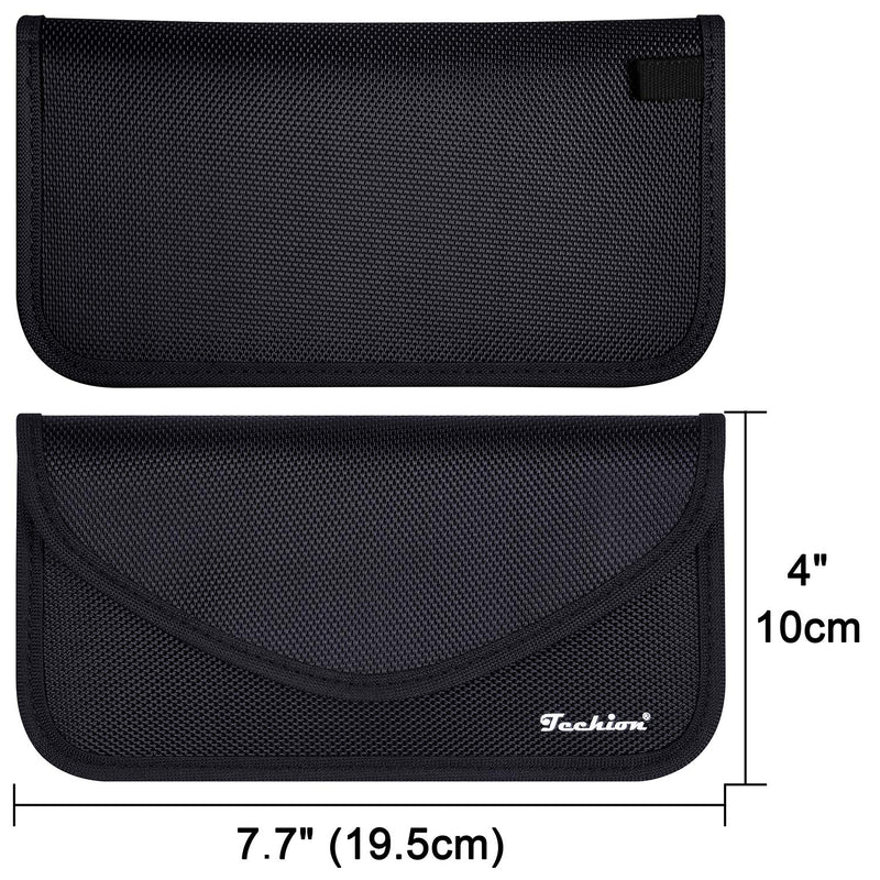 Signal Blocking Bag, 2 Pack RFID Faraday Bag Shield Pouch Cage Box Wallet Case for Cell Phone and Car Key FOB, Privacy Protection, Anti-Hacking - Black & Hot Pink
