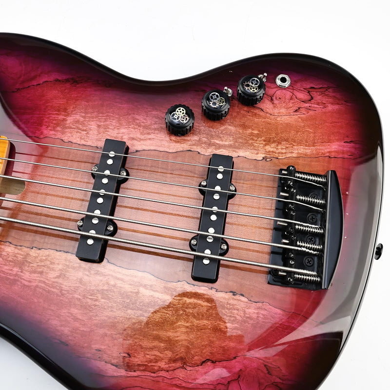 [AUSTRALIA] - 5 String Electric Bass Guitar Bridge Stainless Steel Saddles Plate 19mm (3/4") Fixed Hardtail Bridge Compatible with Vintage style Fender Jazz Precision Bass Replacement Parts Black 5 String 