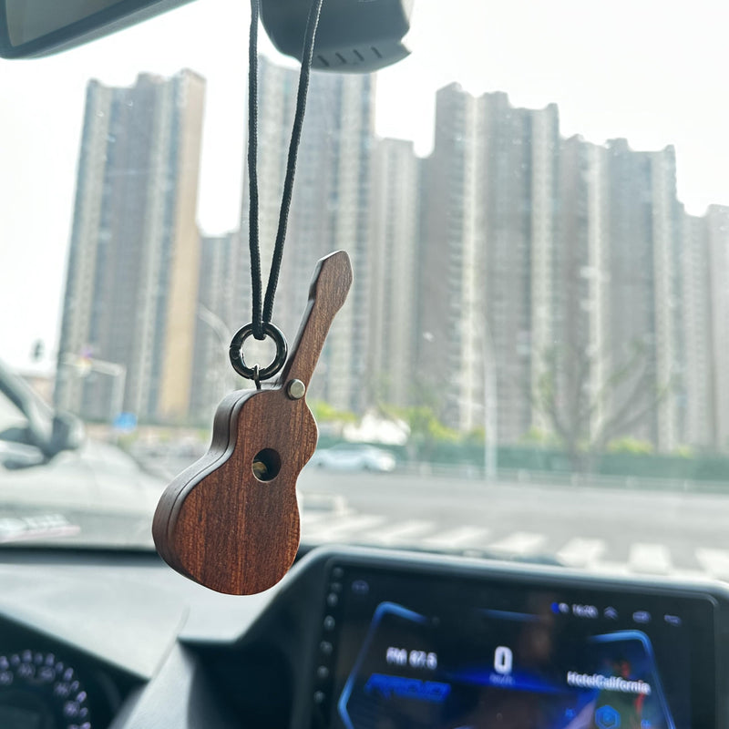 Guitar Pick Holder with Guitar Picks Guitar Keychain Wooden Home Decor Statues car mirror decor hanging Guitar gifts Music gifts car gifts