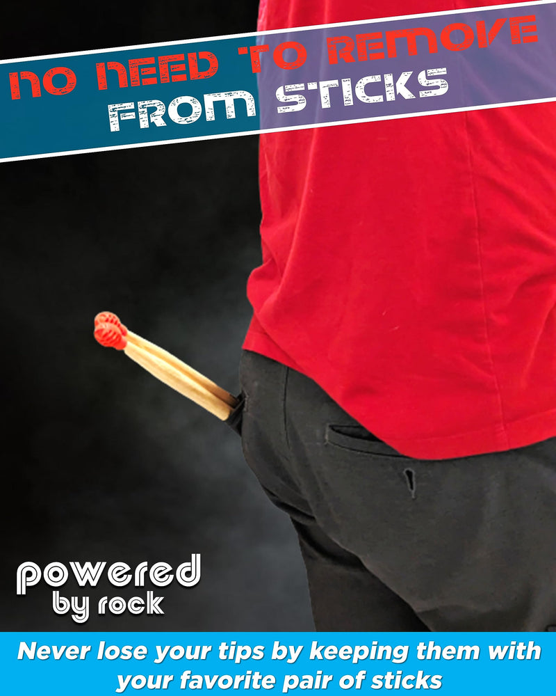 [AUSTRALIA] - Drumstick Dampeners for Silencing Drumming Practice - Replace Your Drum Practice Pad - Silicone Drumstick Tips Mute Clacking Sound from Sticks on Solid Surfaces - 4 Pack 