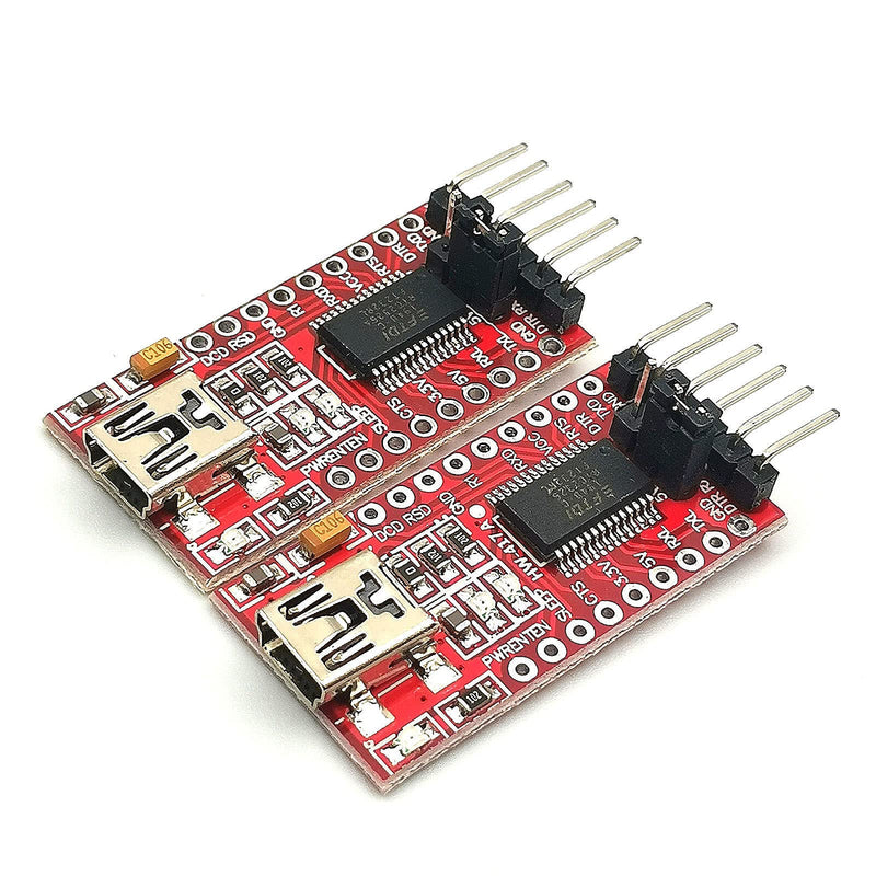 FainWan 2pcs FT232RL FTDI Mini USB to TTL Serial Converter Adapter Module 3.3V 5.5V FT232R Breakout FT232RL USB to Serial Mini USB to TTL Adapter Board Compatible with Ar-duino