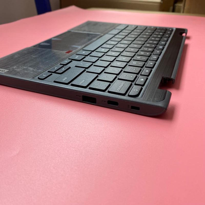 Replacement Laptop Upper Case Palmrest Keyboard Assembly Part for Lenovo Chromebook 100E 2th AST 5CB0Z21474 Black