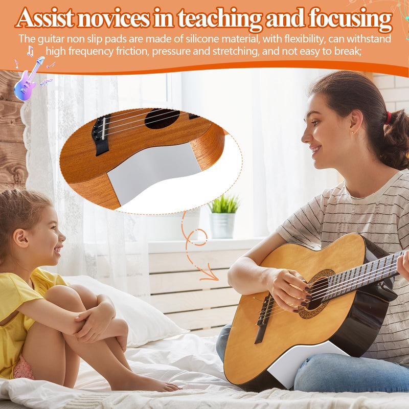 2 Pcs Guitar Non Slip Pad Keep Guitar from Sliding Guitar Accessories Self Adhesive Silicone Pads Guitar Aid for Beginners Keep Your Instrument in Place, Light Gray