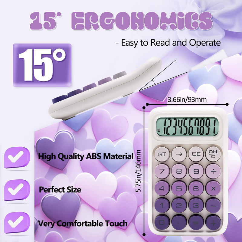 Mechanical Switch Calculator,10 Digits,Large LCD Display,Purple Calculator Big Buttons,Cute Calculator,Calculators Desktop Calculator,Aesthetic CalculatorMechanical Switch (Gradient Purple, S) Gradient Purple