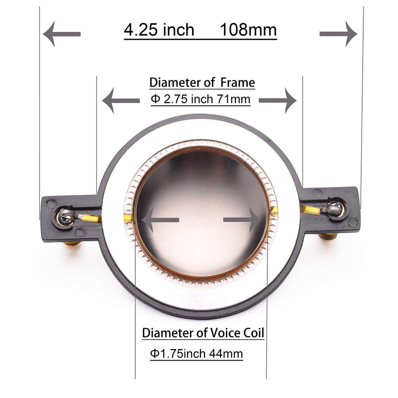 Compatiable with Mackie Speaker SRM450, 1701-8, DC10, D-SRM450 Horn Diaphragm (1.75INCH) 1.75 INCH