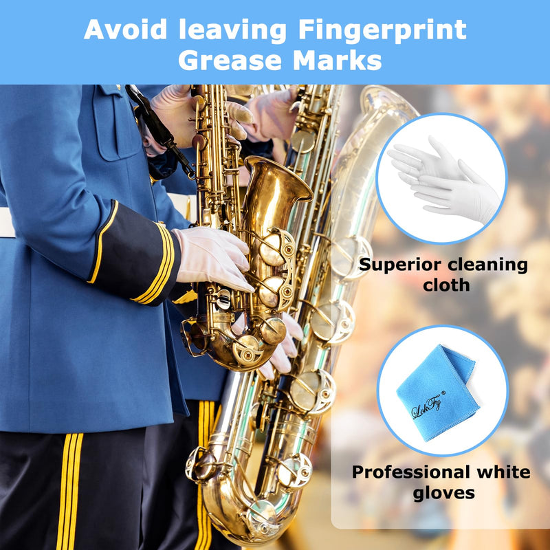 [AUSTRALIA] - Alto/Tenor/Soprano Saxophone Cleaning Swab Kit,Clarinet Flute Trumpet Cleaning Kit with Case for Wind & Woodwind Instruments, Combo Including Sax Cleaning Microfiber Cloth,Mouthpiece Brush,Gloves 