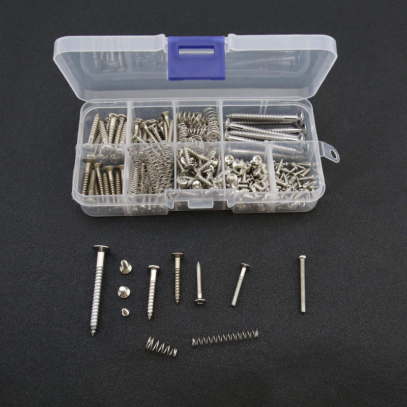 Create idea 149Pcs Guitar Screws Kit for Electric Guitar Bass Bridge Pickup Tuner Switch Neck Plate Pickguard with Storage Box 9 Types