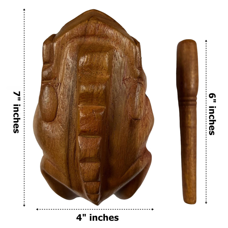 NUTTA - 7 Inches Wooden Frog Guiro Rasp Musical Instrume Wood Percussion Desk Scraping Fog with Frog Sound Idea Funny Instruments Nature Wood Music Home Garden Decoration (7 Inches)