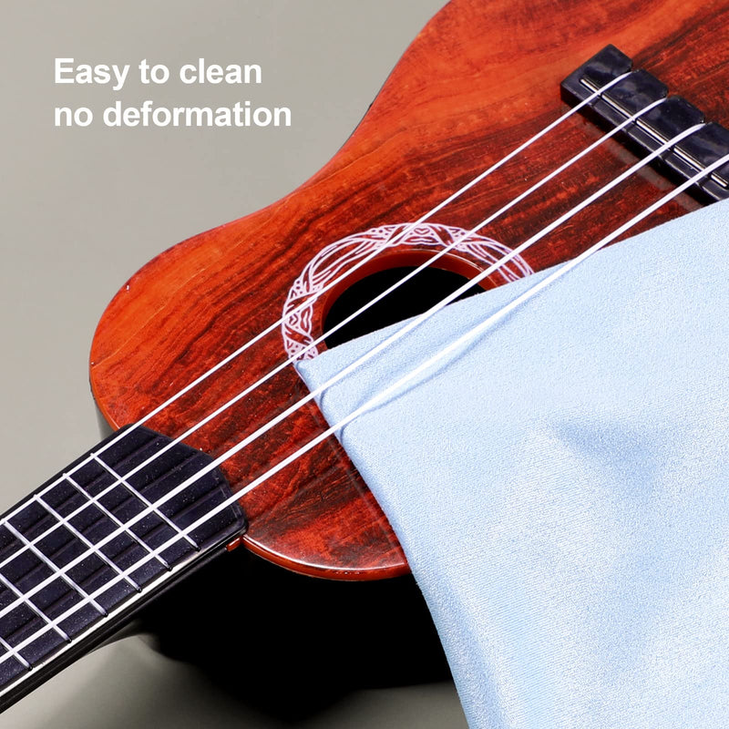 AIEX 3pcs 11.8x11.8inch Instruments Cleaning Cloths, Universal Soft Microfiber Clean Cloths String Instrument Polishing Cloth for Guitar Violin Piano Brass Trumpet Sax Flute (Blue)