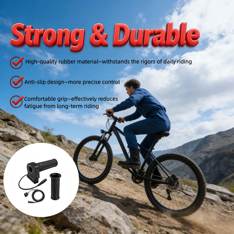 [AUSTRALIA] - 48V Electric Bike Throttle Grip with LCD Voltage Display & Cruise Control, 6-Pin Connector, Compatible with Jetson Haze, DYU Y16 & Folding Ebike 