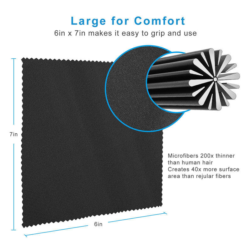 18 Pack Premium Microfiber Cleaning Cloths, Lintfree Fiber Cleaning Cloth for Cleaning Lenses, Glasses, Glass, Screens, Cameras, Cell Phone, Eyeglasses, LCD TV Screens, Tablets and More … … 18 PACK