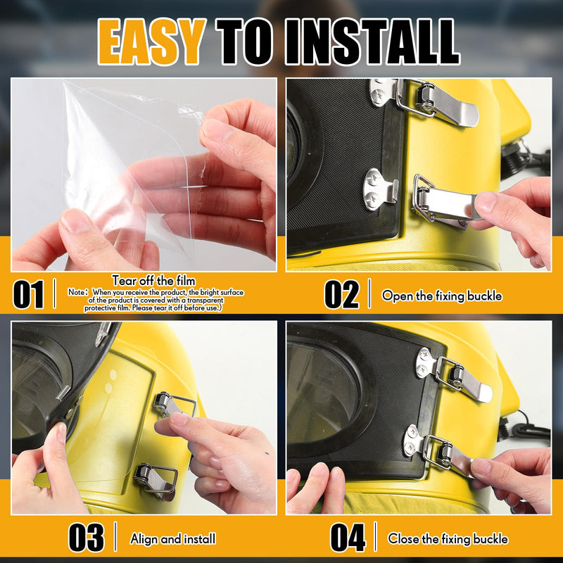 [AUSTRALIA] - Kingdder 10 Pcs Sandblasting Hood Replacement Outer Lens for Safe Air Feed Sandblast Helmet Visors Clear PVC Protective Sand Blast Hood Lens Cover Protector for Yellow Red Sandblasting Equipped 