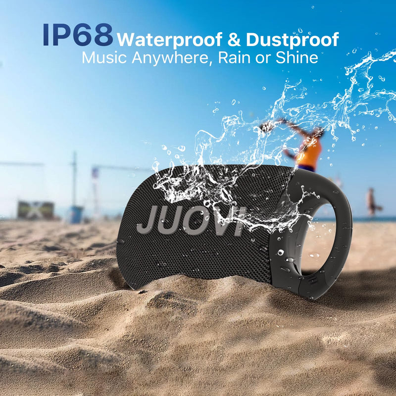 [AUSTRALIA] - JUOVI Clip Wireless Portable Bluetooth Speaker, 24H Playtime Mini Shower Speaker IP68 Waterproof & Dustproof HD Sound Integrated Carabiner, for Home Outdoor and Travel Black CLIP J1 