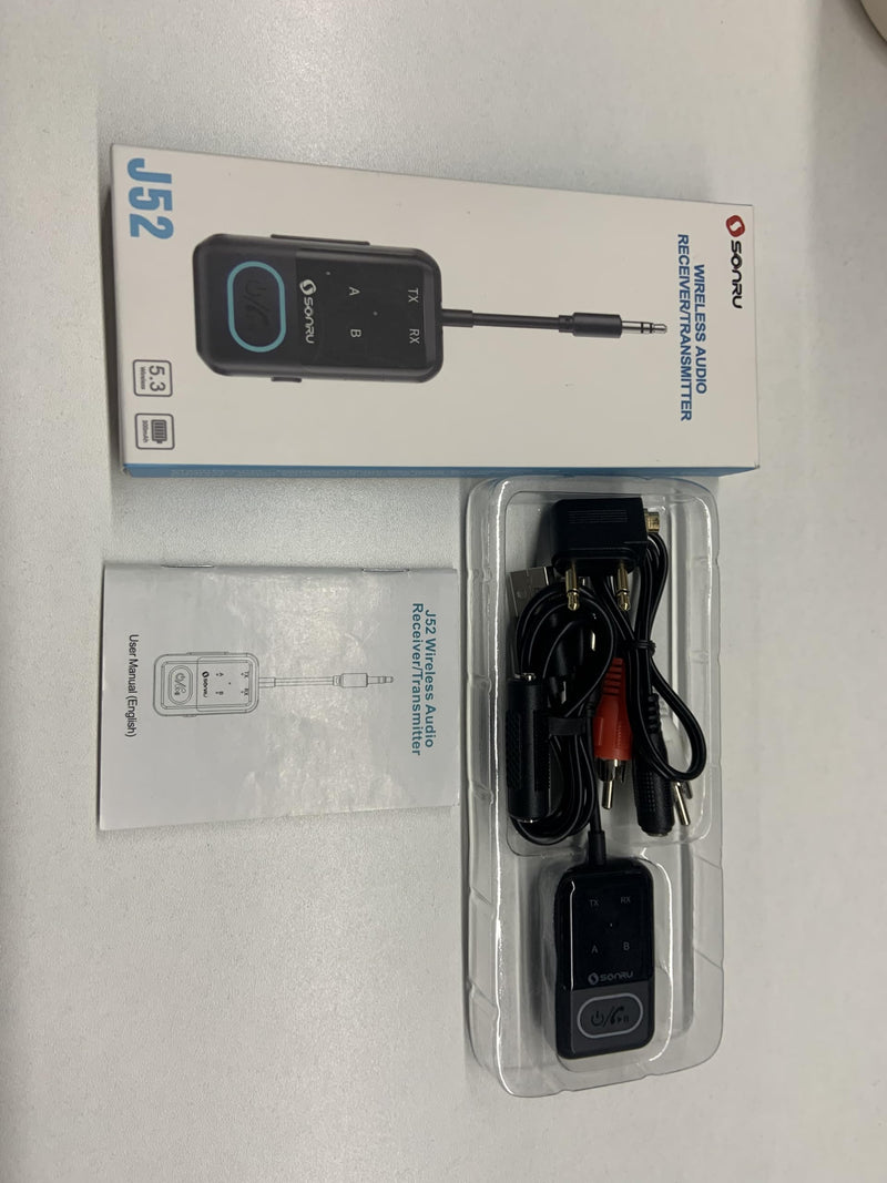 Bluetooth 5.3 Transmitter Adapter for Airplane 2-in-1 Wireless Bluetooth Audio Transmitter Receiver for 3.5mm Aux Jacks on Flight/TV/Gym Equipment, for up to 2 Wireless Headphones, Cell Phones Black1