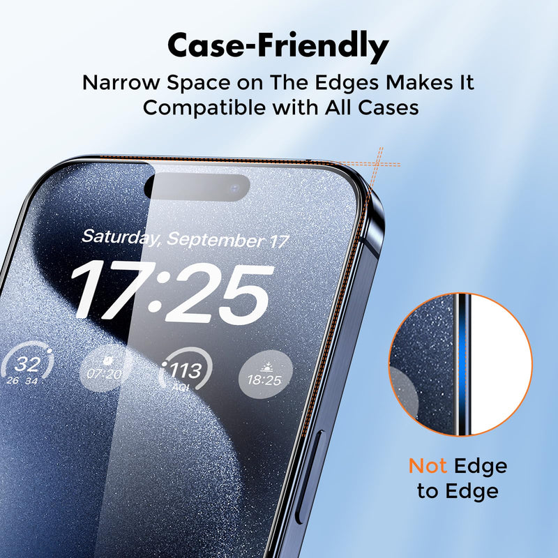 UNBREAKcable Shatterproof Tempered Glass Screen Protector for iPhone 15 Pro Max [3-Pack][Easy Installation Frame] [9H Hardness] [99.99% HD Clear] [Bubble Free] for Apple 6.7” iPhone 15 Pro Max-6.7 Inch