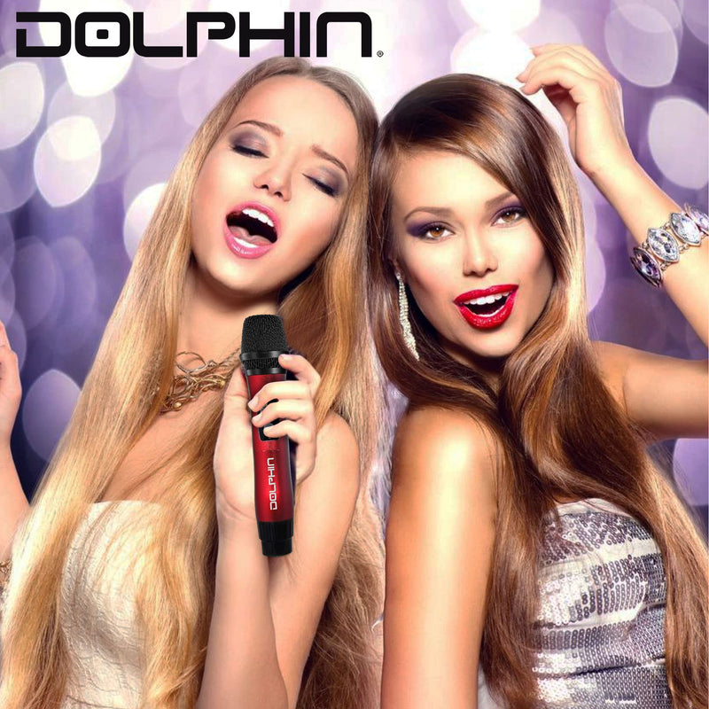 Dolphin MCX11 UHF Wireless Microphone for Karaoke, Singing, PA, Parties, Events, All-Metal, DSP, Long Range | Rechargeable, 50 Channels, Anti-Interference (Blue) Blue