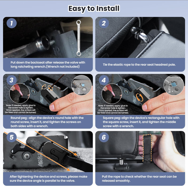 Kaishengyuan Magnetic Vent Phone Mount & Rear Seat Quick Release with Elastic Rope Compatible with 2015-2020 Ford F-150, 2017-2021 Super Duty & 2018-2021 Expedition