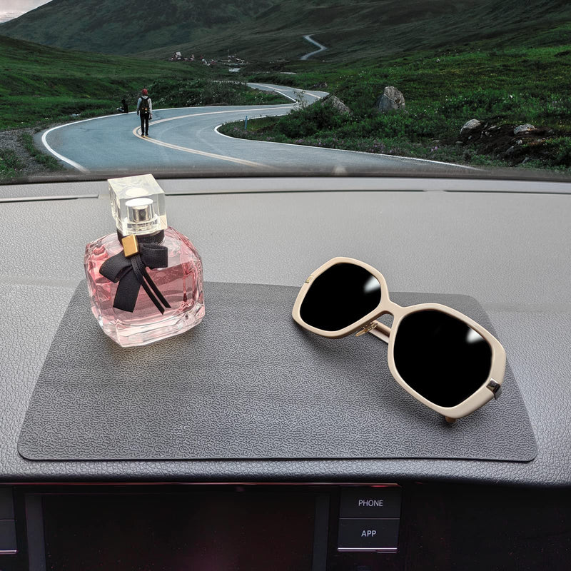 Car Dashboard Anti-Slip Rubber Pad, Multifunctional 10.6 x 5.9 Universal Non-Slip Car Magic Dashboard Gel Latex Pad for Cell Phones, Sunglasses, Keys, Coins and More Use (Black/Car Texture) wenlu