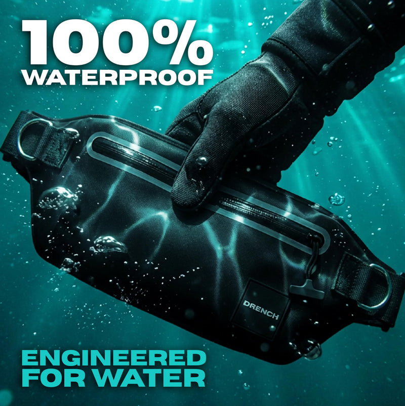 DRENCH Waterproof Fanny Pack with Floating Phone Pouch, IPX8 Submersible Waist Pack Dry Bag for Swimming, Snorkeling, Kayaking & SUP, Waterproof Belt Bag for Beach, Travel & Water Sports